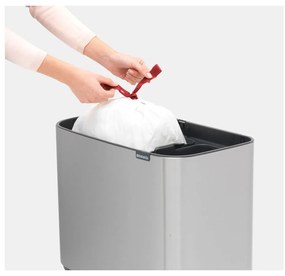 Stalowy kosz na śmieci do segregacji odpadów otwierany na dotyk w kolorze srebra z połyskiem 34 l Bo Touch Bin – Brabantia