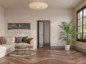 Drzwi kompletne dwustronne z aluminium i szkła hartowanego - wys. 204 x szer. 73 cm - LOXTON