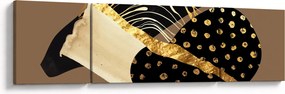 Obraz - Abstrakcja złotobrązowa N⁰1 (170x50 cm)