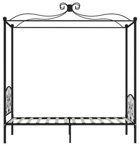 Czarne metalowe łóżko z baldachimem 120x200 cm - Ifrexi