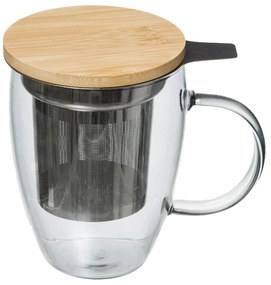 Kubek z zaparzaczem ARHA, 400 ml, szkło