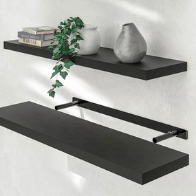 Półka ścienna FIGO + z konsolą, 90cm, czarna Casaria