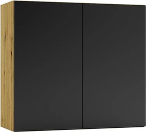 Szafka kuchenna górna 80 cm dąb artisan + czarny S8-R23