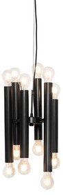 Lampa wisząca w stylu art deco czarna 12-świateł - Tubi ArtDeco Oswietlenie wewnetrzne