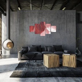 Obraz - Czerwony abstrakcyjny kwiat N⁰1 (125x70 cm)