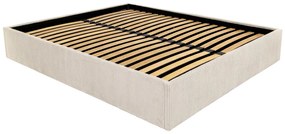 Stelaż ze skrzynią 180 x 200 cm ze sztruksu - Kremowy - PONTOS II marki YSMÉE