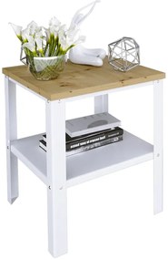 Skandynawski stolik kawowy biały + dąb artisan - Sufix 5X