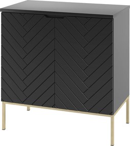 Szafka pod umywalkę nablatową Aspen 08 czarny/złoty, 80 cm - zestaw 1