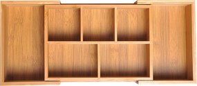 HOMCOM Organizer do szuflady Rozsuwany 5-7 przegródek Bambusowy Pudełko do przechowywania Naturalny 246x176x7cm | Aosom PL