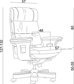 Designerski fotel gabinetowy ze skóry naturalnej Lord