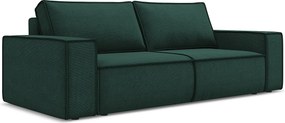 Kanapa 3-osobowa z funkcją spania - z tkaniny strukturalnej - butelkowa zieleń - KIMO