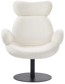 Fotel obrotowy z białej bukli - ATORCO
