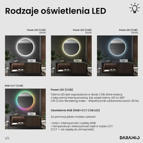 Okrągłe lustro łazienkowe z oświetleniem LED E1