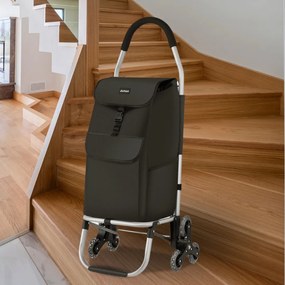 Jurhan Torba na zakupy Shopper na kółkach do schodów 45L, 101x45x39, kolor czarny