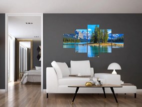 Obraz - Krajobraz górski z rzeką (125x70 cm)