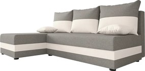 Narożnik rozkładany popielaty + biały F4-M86