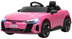 HOMCOM Elektryczny samochód dla dzieci z zdalnym sterowaniem, pasem bezpieczeństwa, trąbką, muzyką, reflektorami, do 5 km/h, 3-5 lat, Różowy