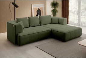 Narożnik ALBIO S Prawostronny z elektryczną regulacją siedziska, funkcja spania, wolnostojący w tkaninie EDEN 12 WERSAL