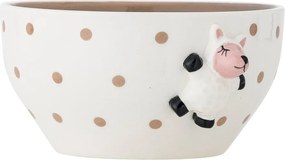 Biało-brązowa kamionkowa miska dla dzieci ø 14 cm Dolly – Bloomingville Mini