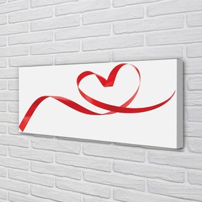 Obraz canvas na ścianę Serce z Czerwoną Wstążką
