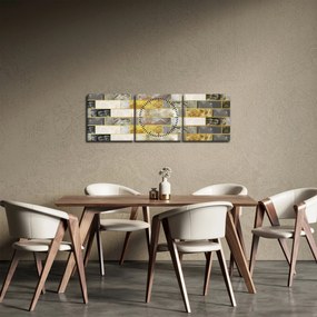 Obraz - Dekoracje z teksturami (z zegarem) (90x30 cm)