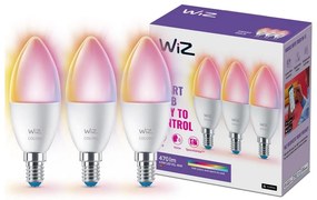 ZESTAW 3x LED RGBW 4,9W E14 C37 2200-6500K CRI90 Wi-Fi WiZ, ściemnialna