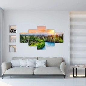 Obraz - Leśny krajobraz górski (125x70 cm)