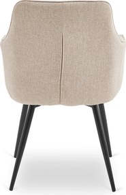 Krzesło Tapicerowane do Salonu PALMA Beżowe Nowoczesne