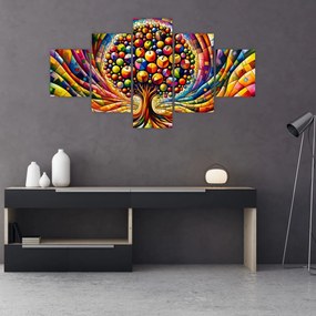 Obraz – Kolorowe drzewo z jabłkami (125x70 cm)