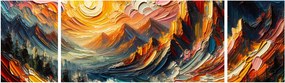 Obraz - Góry oświetlone słońcem (170x50 cm)
