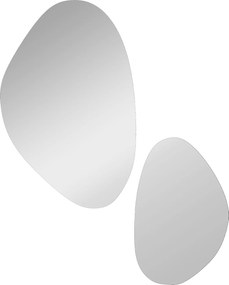 HOMCOM Zestaw 2 luster ściennych 70 x 46 cm, 49,5 x 31 cm Lustro z metalową ramą Lustro wiszące w kształcie kamienia, Czarny | Aosom PL