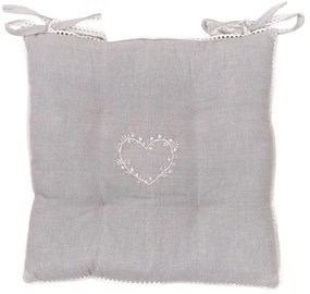 Pikowana poduszka na krzesło CONSTANCE, bawełniana, wiązana, 40 x 40 cm