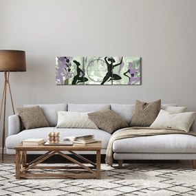 Obraz - Ilustracja przedstawiająca tancerzy (z zegarem) (90x30 cm)