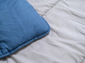 Całoroczna pikowana kołdra 140x200 cm z włókna wydrążonego, niebieska