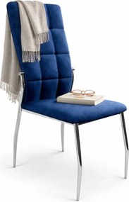 Granatowe pikowane krzesło do salonu C3-T47