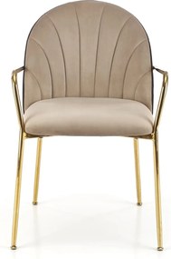 Krzesło na złotych nogach K500 z podłokietnikami