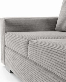 Sofa z Funkcją Spania DRAVOS Szara Sztruksowa Japandi