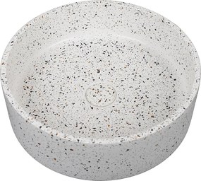 Umywalka okrągła nablatowa z niebieskiego terazzo - 39 cm - DUKAT