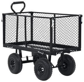 Czarny wózek ogrodowy na pneumatycznych kołach B1-D31