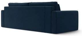 Ciemnoniebieska aksamitna rozkładana sofa ze schowkiem 238 cm Belfast – Cosmopolitan Design