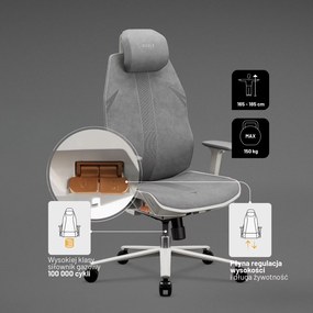 Fotel biurowy ergonomiczny Diablo V-Flash Light Grey