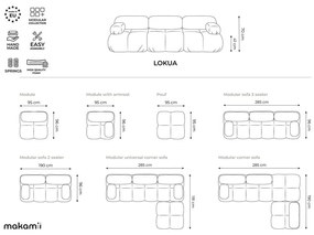 Czarny podnóżek modułowy z imitacji skóry Lokua – Makamii