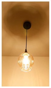 Czarna lampa wisząca ze szklanym kloszem ø 14 cm Aspa – Candellux Lighting