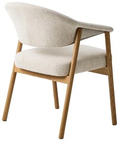 Kremowe krzesła z litego drewna dębowego z podłokietnikami zestaw 2 szt. Elk – Unique Furniture
