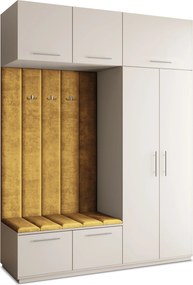 Masseno Garderoba REMA 180/240/60 cm Nowoczesna Szafa do Przedpokoju Kaszmir, MONOLITH 48 (Żółty)