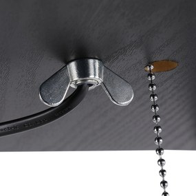 HOMCOM Lampa Stojąca z Półkami Oświetlenie Wewnętrzne E27 Drewno Czarne 26x26x160cm | Aosom PL