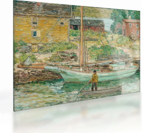 Obraz na szkle - Childe Hassam, Oyster Sloop, Cos Cob, reprodukcje (70x50 cm)