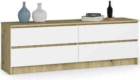 Skandynawska komoda pod telewizor dąb artisan + biały N6-D77