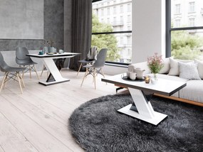 Nowoczesna ława do salonu Dixon 120x60 biały/czarny połysk