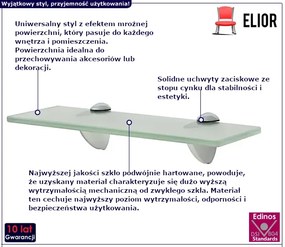Nowoczesna mleczna szklana półka 30x20 - Imker